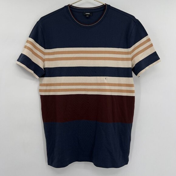 Express Mens Short Sleeve Stripe T-Shirt S NWOT - Picture 1 of 10